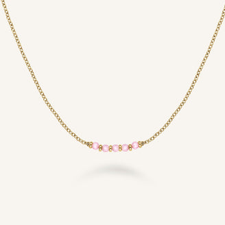 Collana con 5 pietre rosa leftcolumn
