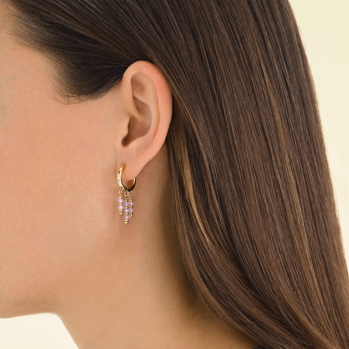 Orecchini con pietre rosa pendenti leftcolumn