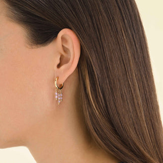 Orecchini con pietre rosa pendenti leftcolumn