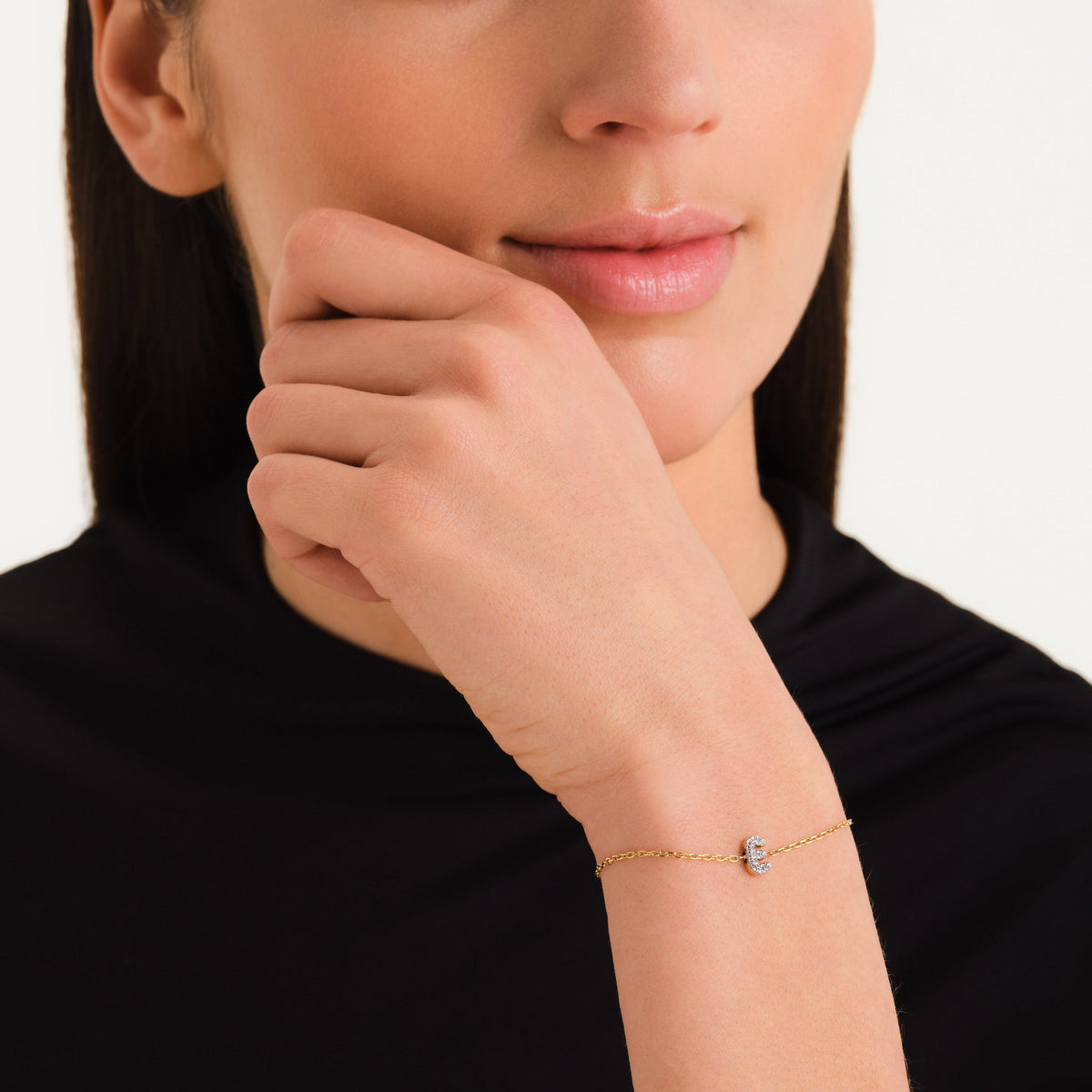 Bracciale Lettera E con cristalli leftcolumn