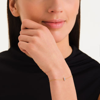 Bracciale Lettera F con cristalli leftcolumn