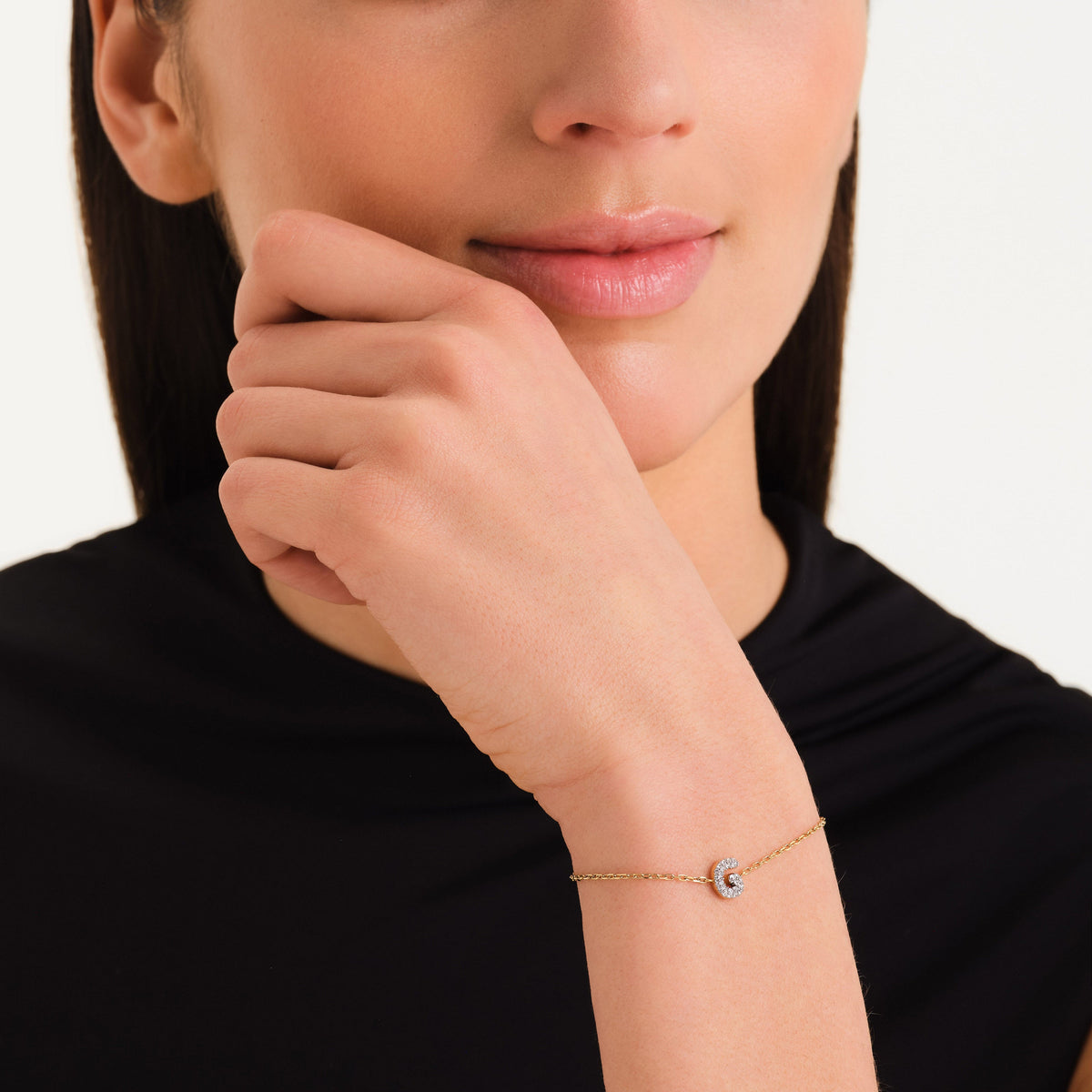 Bracciale Lettera G con cristalli leftcolumn