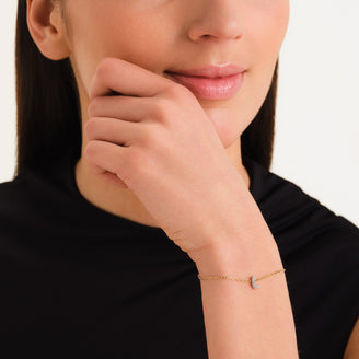 Bracciale Lettera L con cristalli leftcolumn