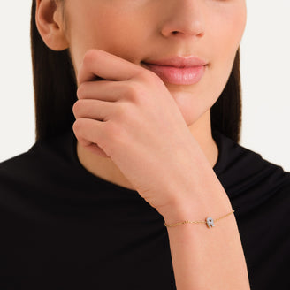 Bracciale Lettera R con cristalli leftcolumn