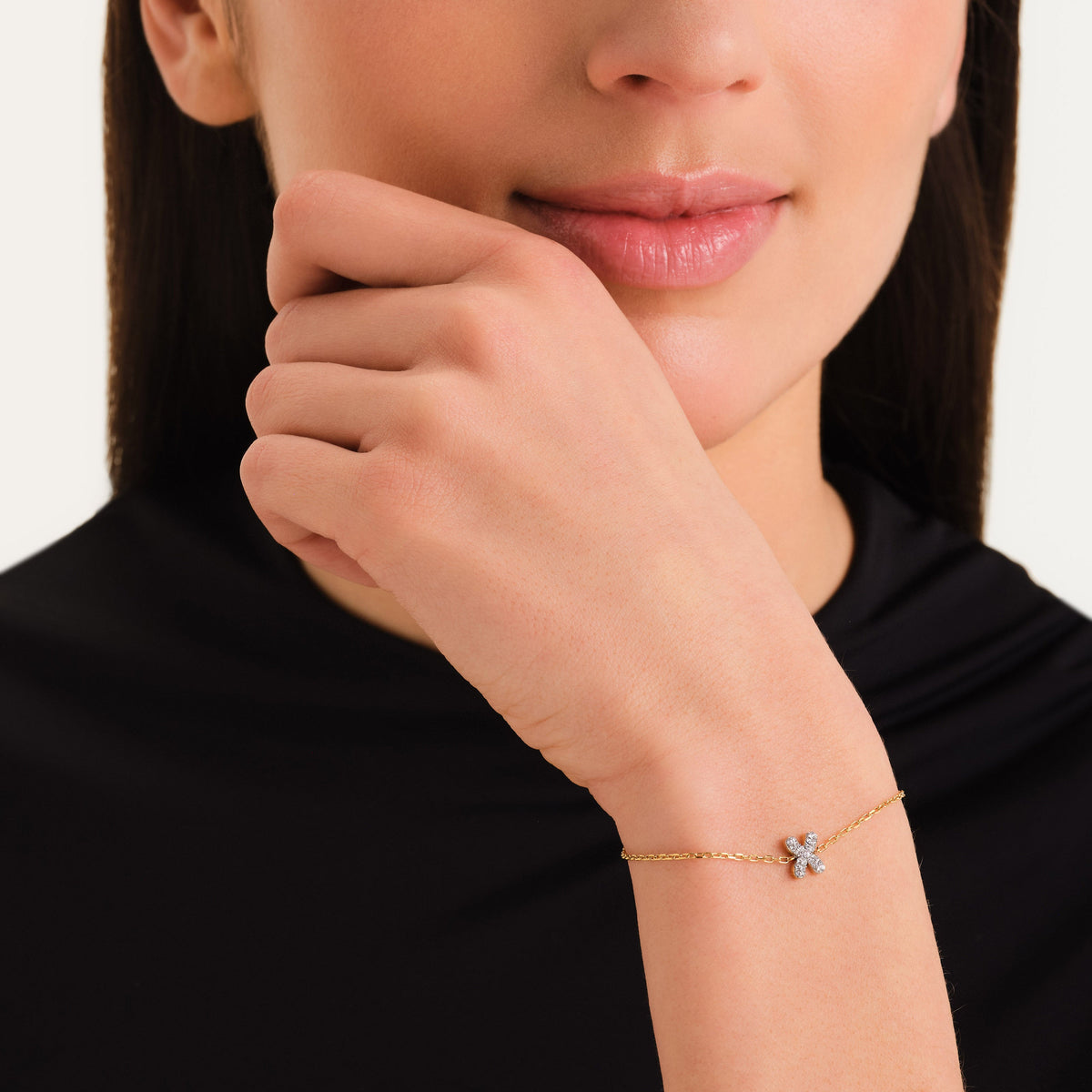 Bracciale Lettera X con cristalli leftcolumn