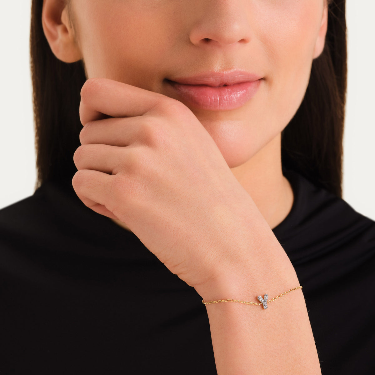 Bracciale Lettera Y con cristalli leftcolumn