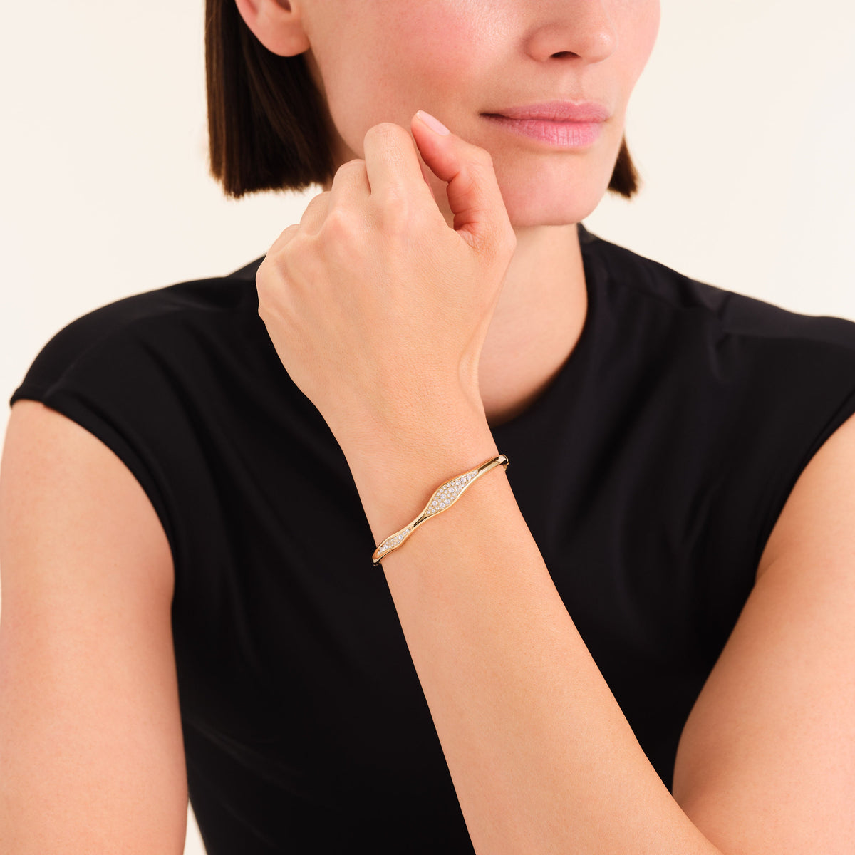 Bracciale Rigido Onda Pavé JBPWG-J1235,leftcolumn,