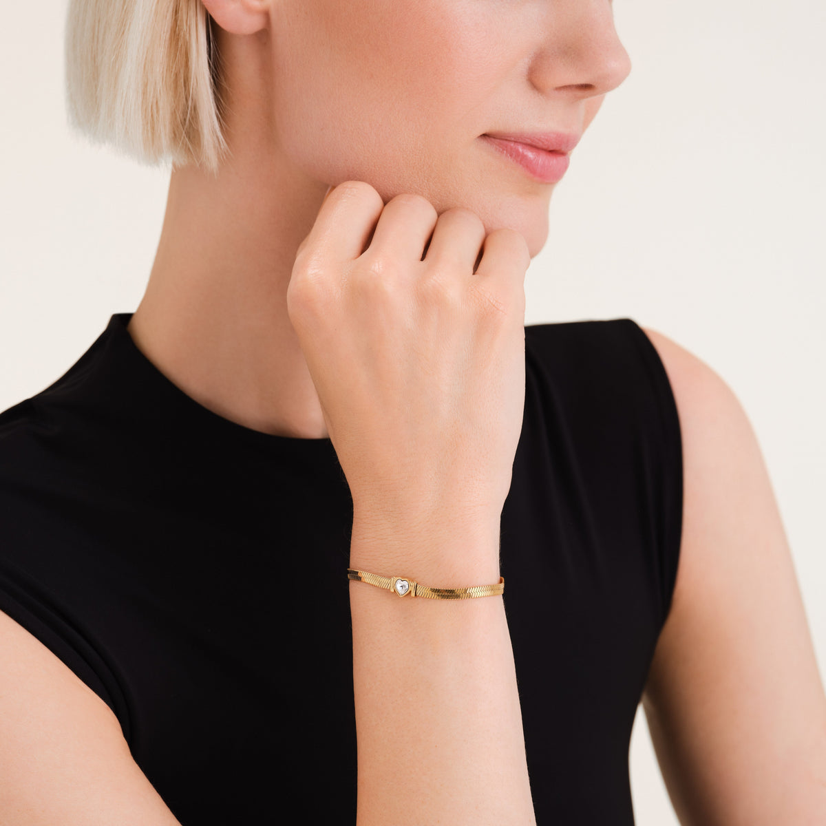 Bracciale Catena Serpente Cuore JBSWG-J1010,leftcolumn