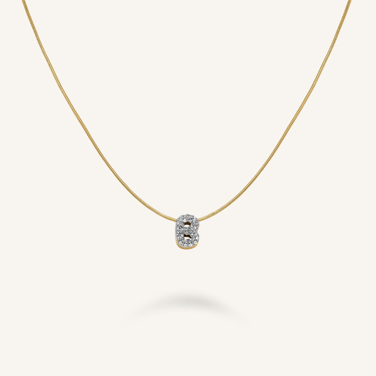 Collana Lettera B con cristalli leftcolumn