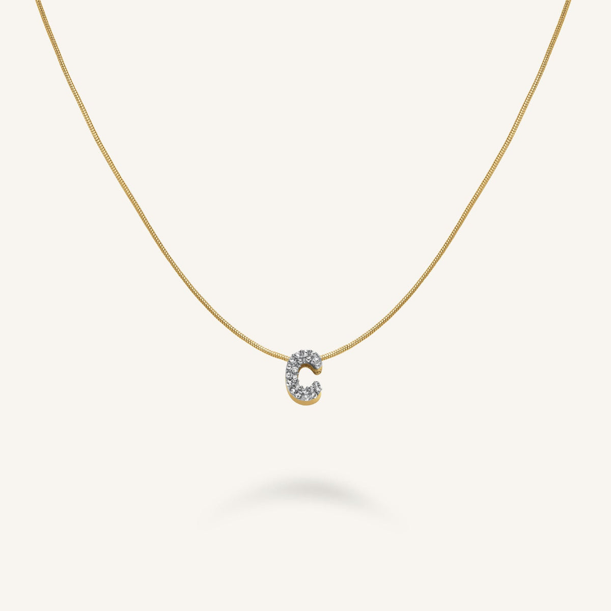 Collana Lettera C con cristalli leftcolumn