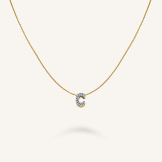 Collana Lettera C con cristalli leftcolumn