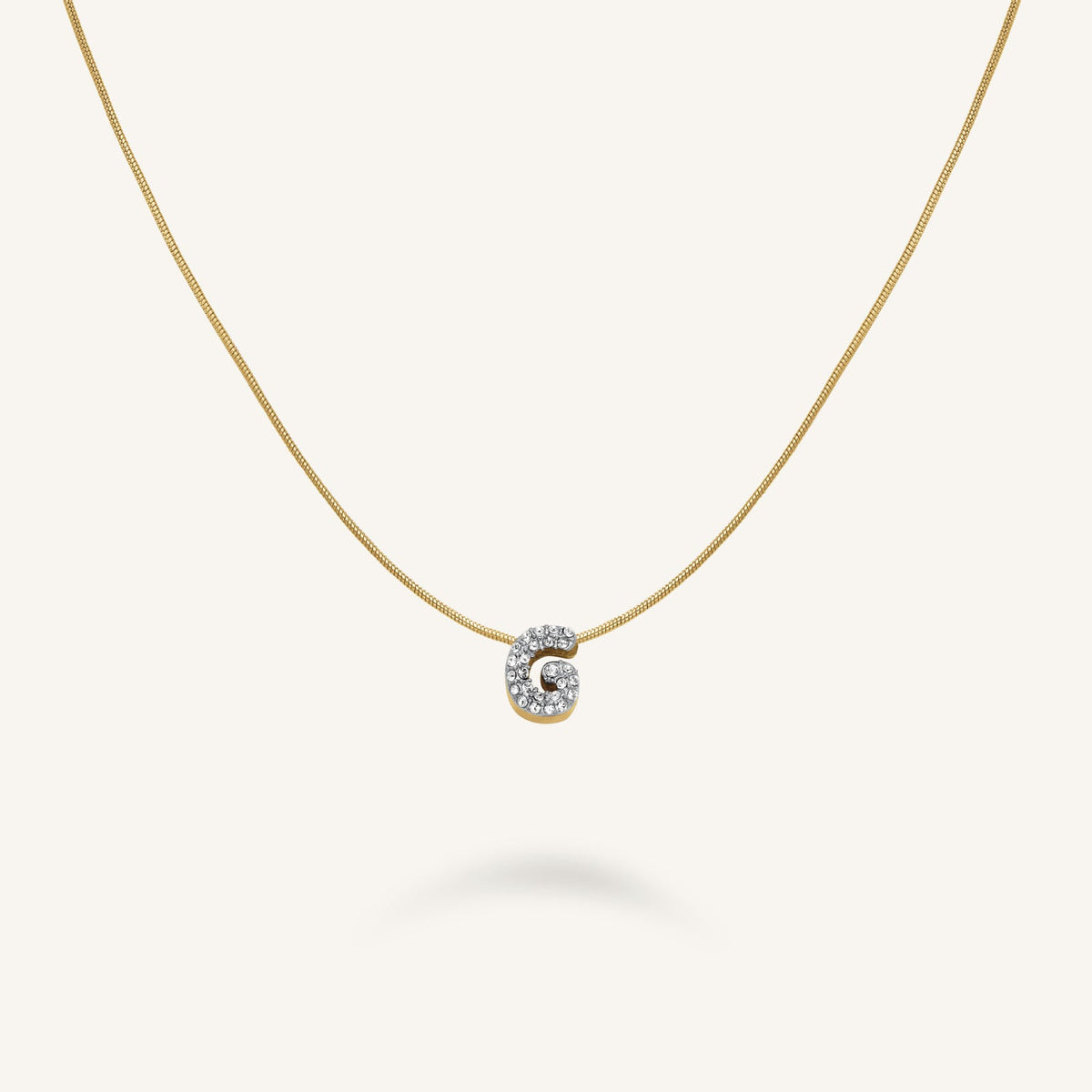 Collana Lettera G con cristalli leftcolumn