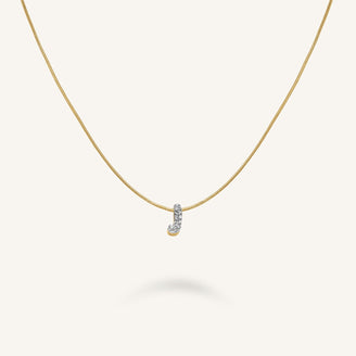 Collana Lettera J con cristalli leftcolumn