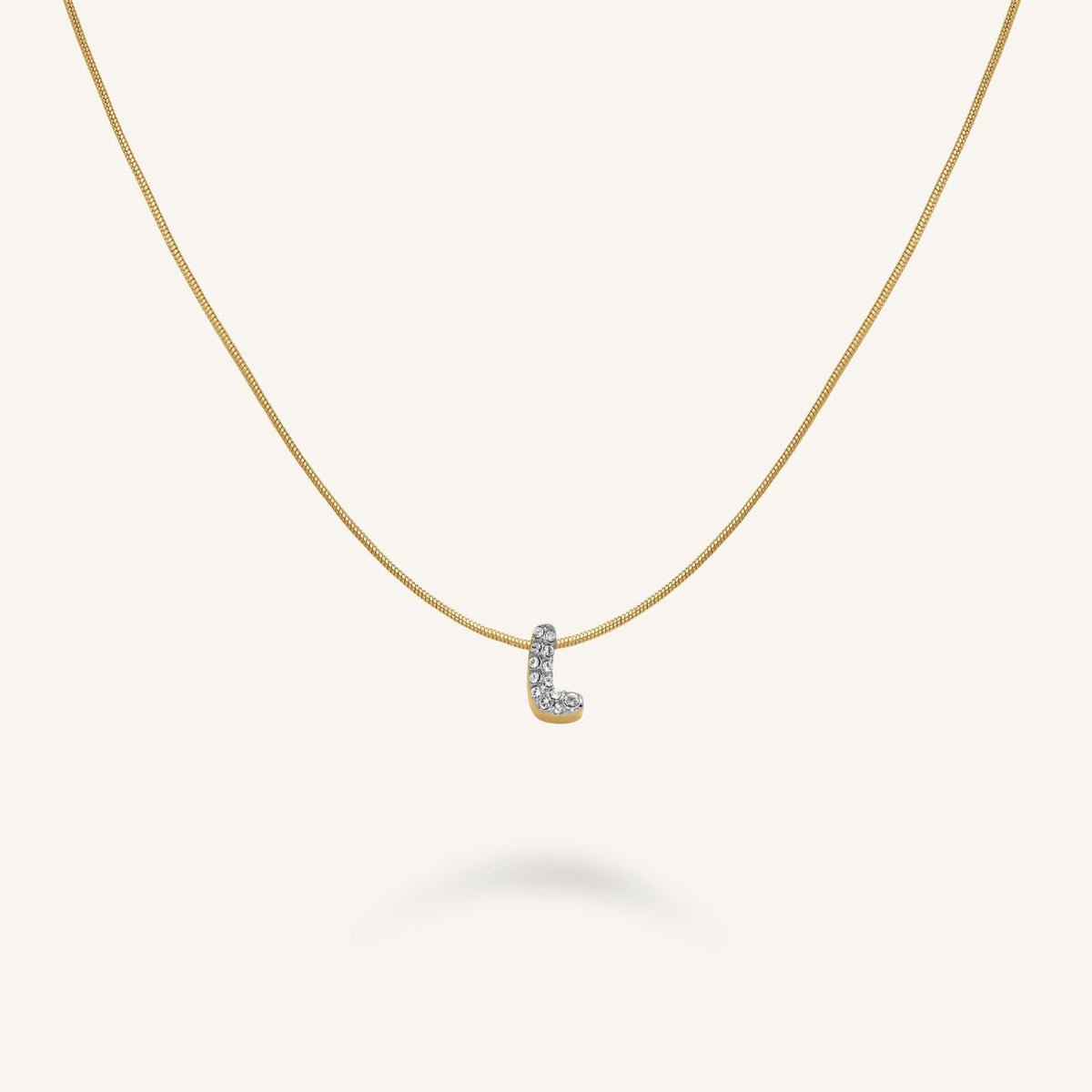 Collana Lettera L con cristalli leftcolumn