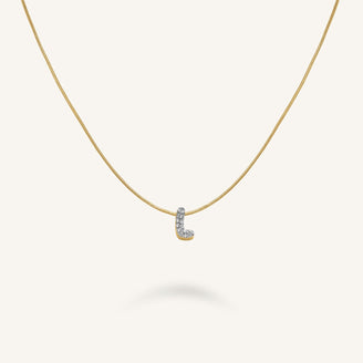 Collana Lettera L con cristalli leftcolumn