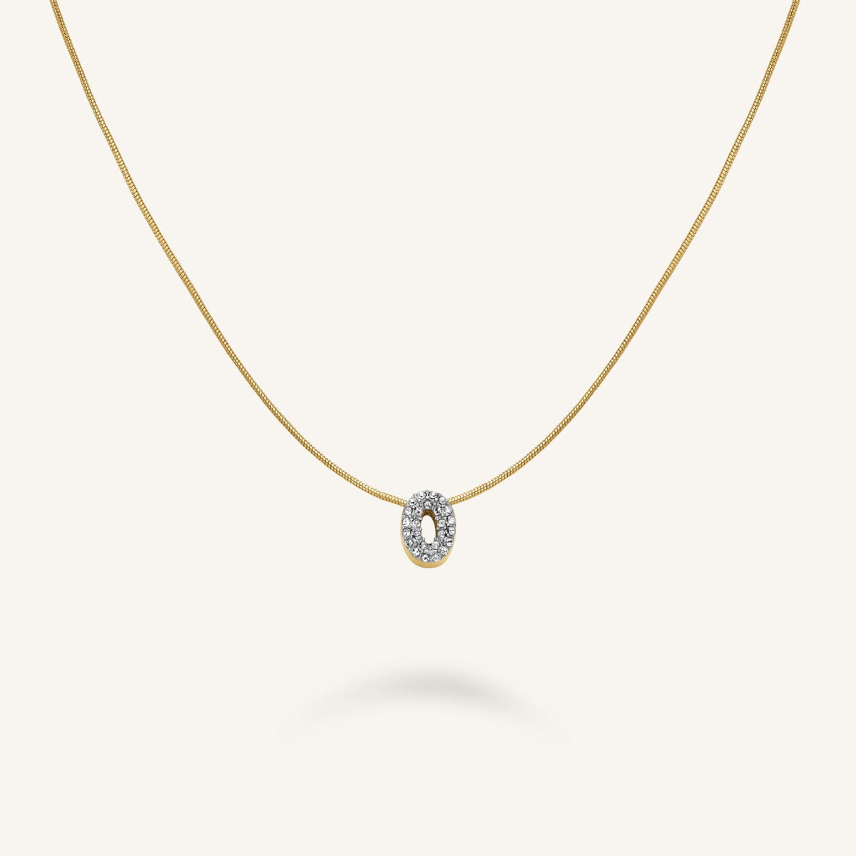 Collana Lettera O con cristalli leftcolumn