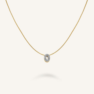 Collana Lettera O con cristalli leftcolumn