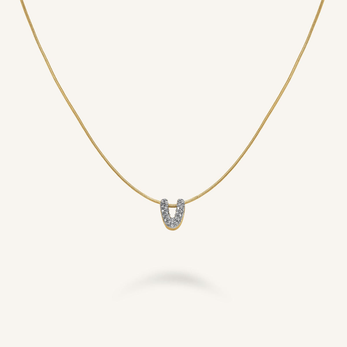 Collana Lettera V con cristalli leftcolumn