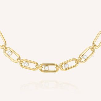 Collana a Maglie con Perla leftcolumn