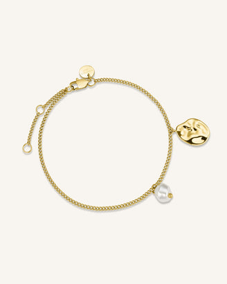 Bracelet Pearl And Waved Charm leftcolumn