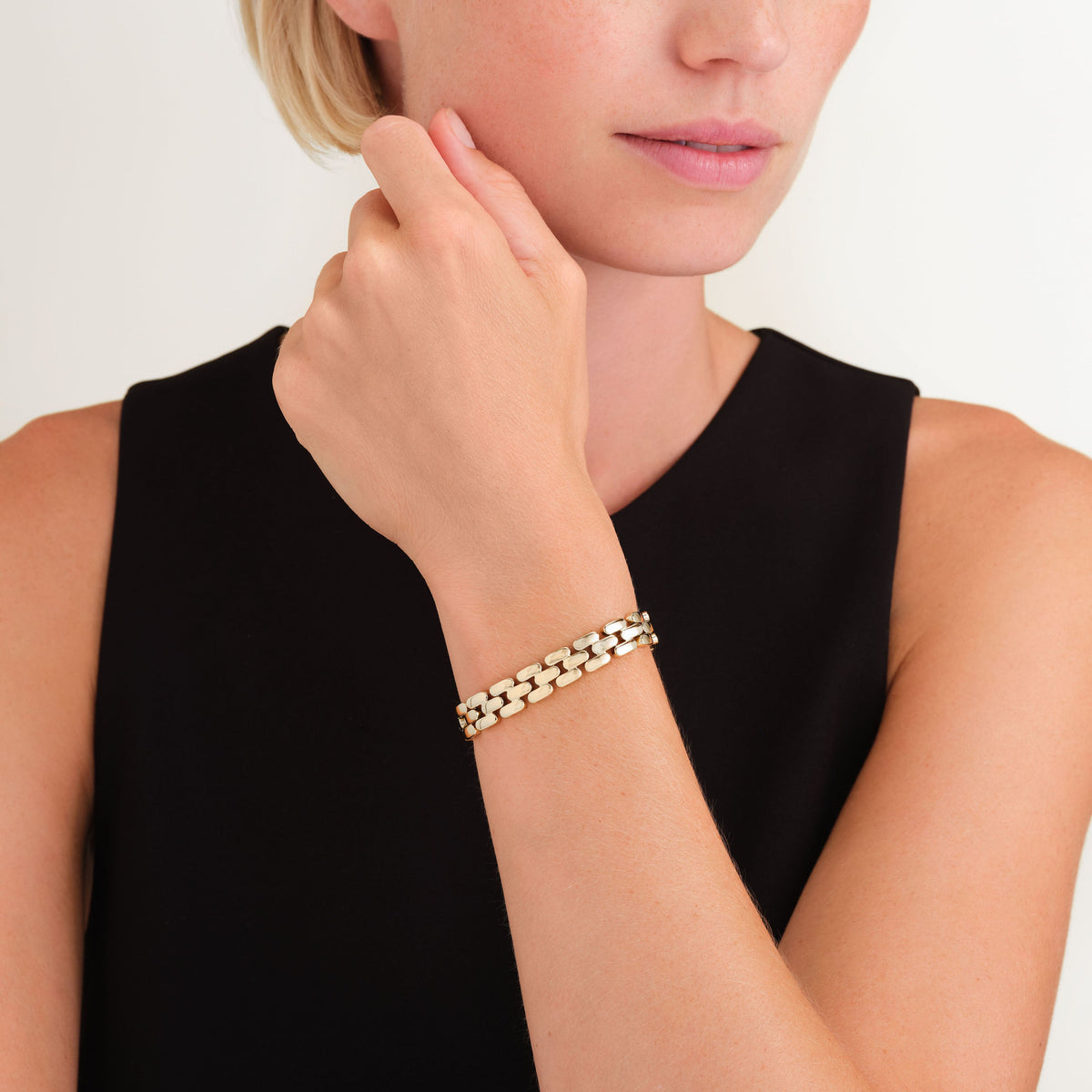 Rosefield Bracciale Tennis In Acciaio Inossidabile Placcato Oro Giallo 14K – Elegante E Ipoallergenico Per Donna