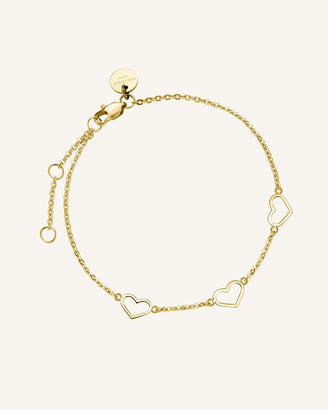 Bracciale Triplo Cuore Oro